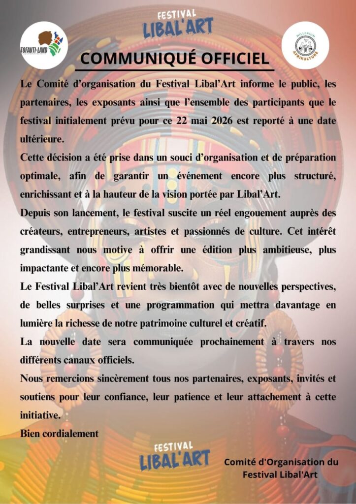 Report du Festival Libal'Art (Communiqué officiel) img 20260512 wa0056